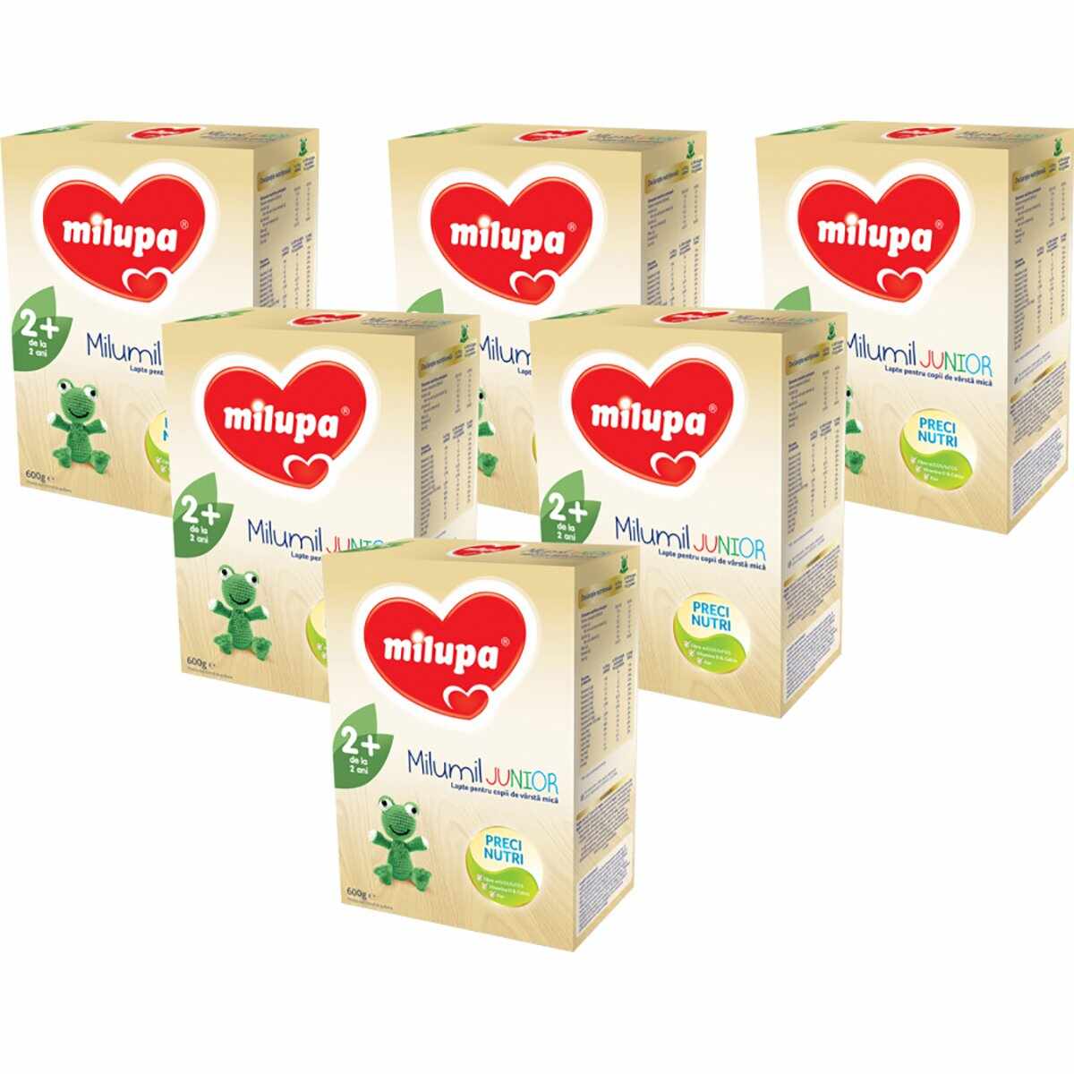 Lapte praf Milupa Milumil Junior 2+, 6 pachete x 600 g