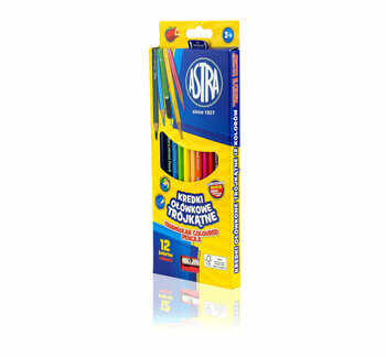 Creioane colorate Astra, triunghiulare, 12 culori