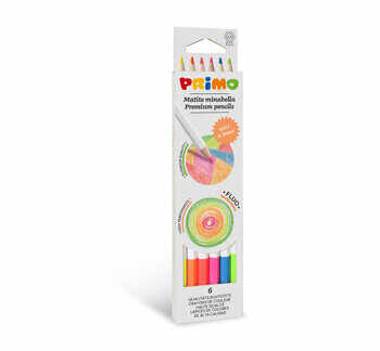 Creioane colorate Morocolor Primo Minabella, culori fluorescente, 6 buc.