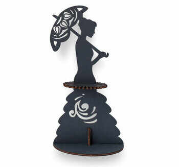 Puzzle 3D Eco Wood Art Suport de servetele Lady with Umbrella (Black)