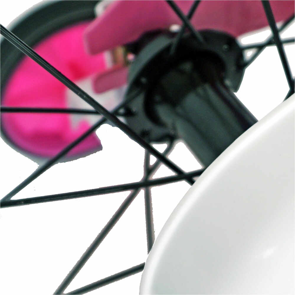 Bicicleta Carpat Princess C1408C 14 V-Brake roti ajutatoare 3-5 ani rozalb