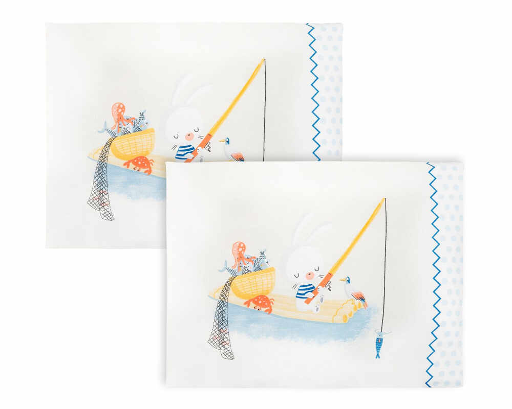 Set 2 fete de perna din bumbac 35 x 45 cm KikkaBoo The Fish Panda