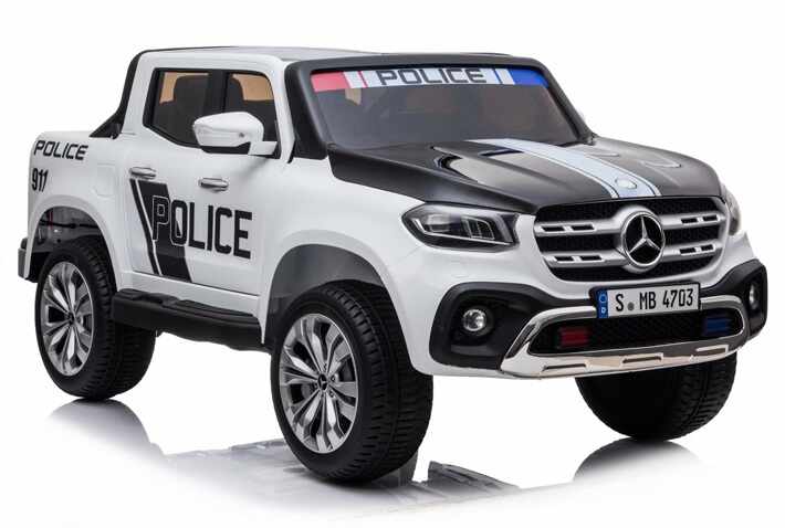 Masinuta electrica cu scaun de piele Mercedes Benz X-Class Police