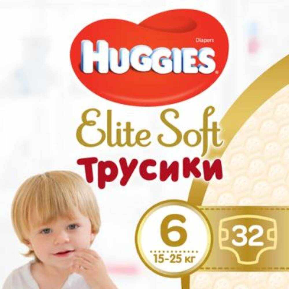 Scutece Huggies Chilotel Elite Soft Pants Mega, nr 6, 15-25 kg, 32 buc