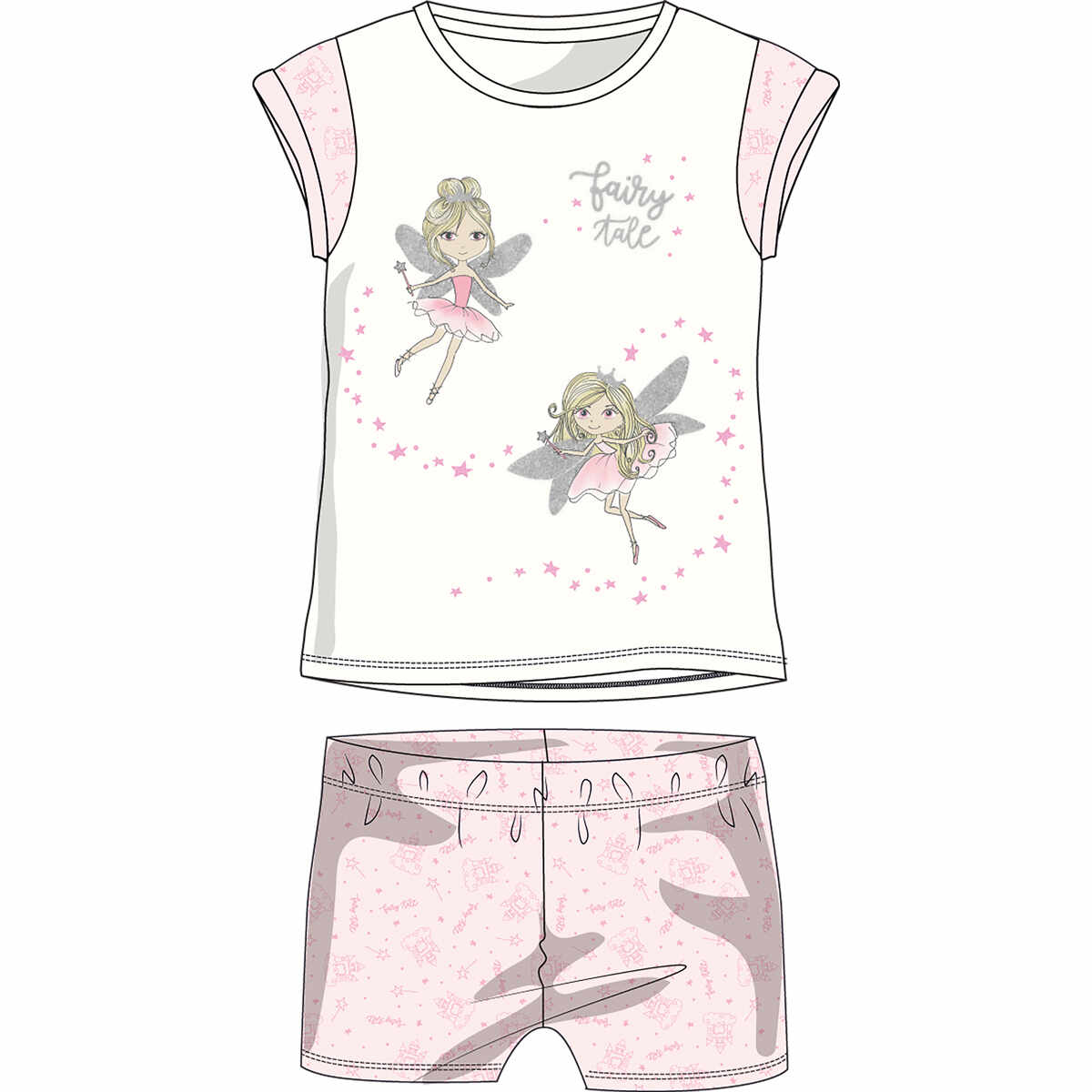 Pijama copii Chicco, alb cu roz, 35343, 122