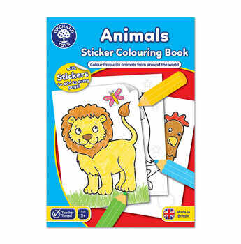 Carte de colorat cu activitati in limba engleza si abtibilduri - Animale
