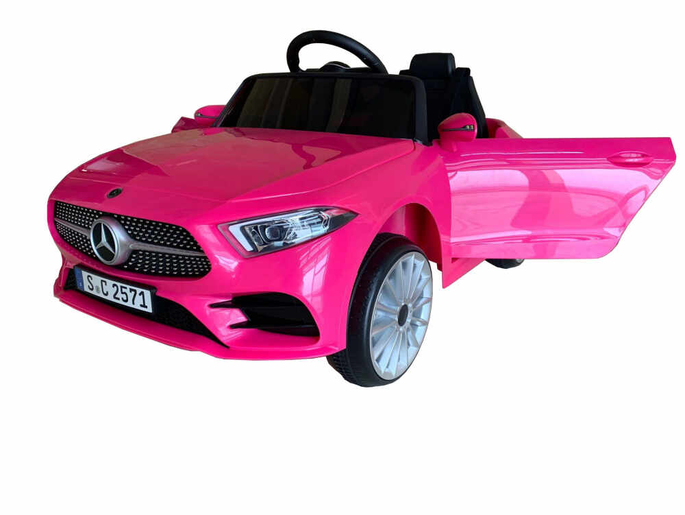 Masinuta electrica cu scaun din piele si licenta Mercedes Benz CLS350 Pink