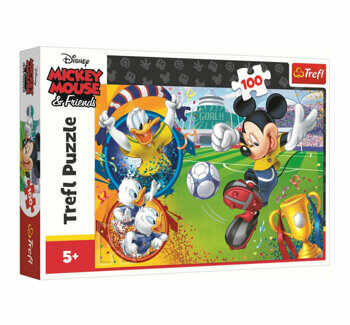 Puzzle Trefl Michey Mouse pe terenul de sport, 100 piese