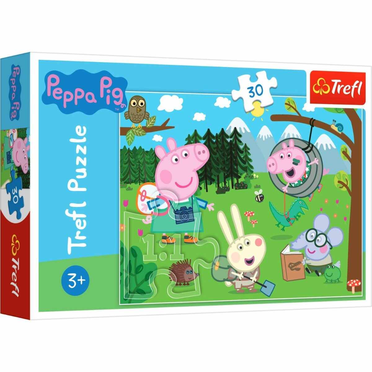 Puzzle Trefl 30 piese, Expeditie in padure, Peppa Pig