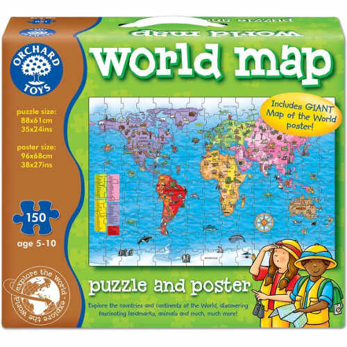 Puzzle si Poster Harta Lumii 150 Piese