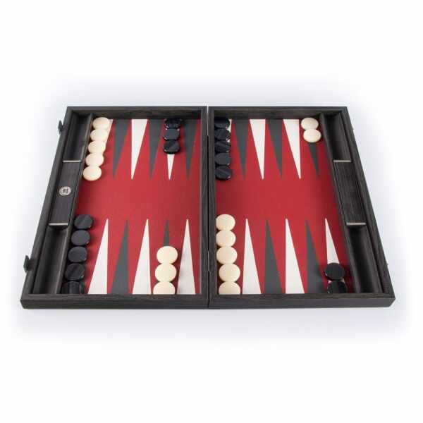 Set joc table backgammon piele model Burgundy Red 48 X 60 CM