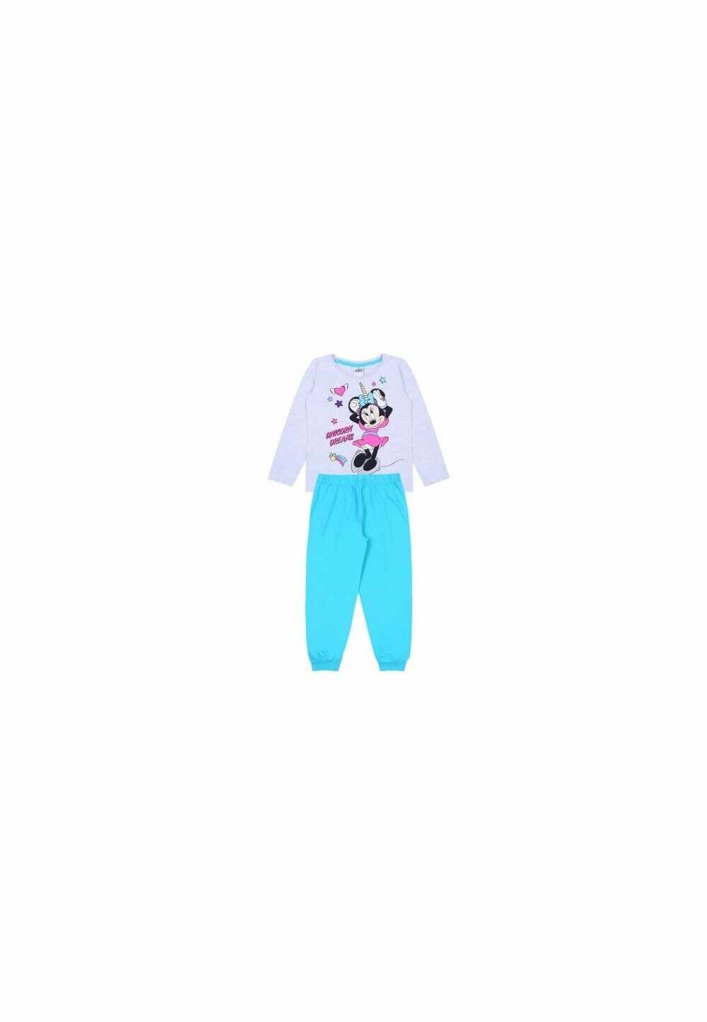 Pijama fete, Minnie Unicorn Dreams, turcoaz cu gri