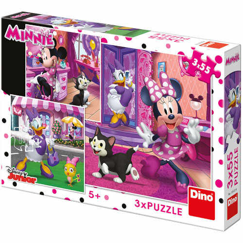 Puzzle O Zi cu Minnie Mouse 3 x 55 Piese
