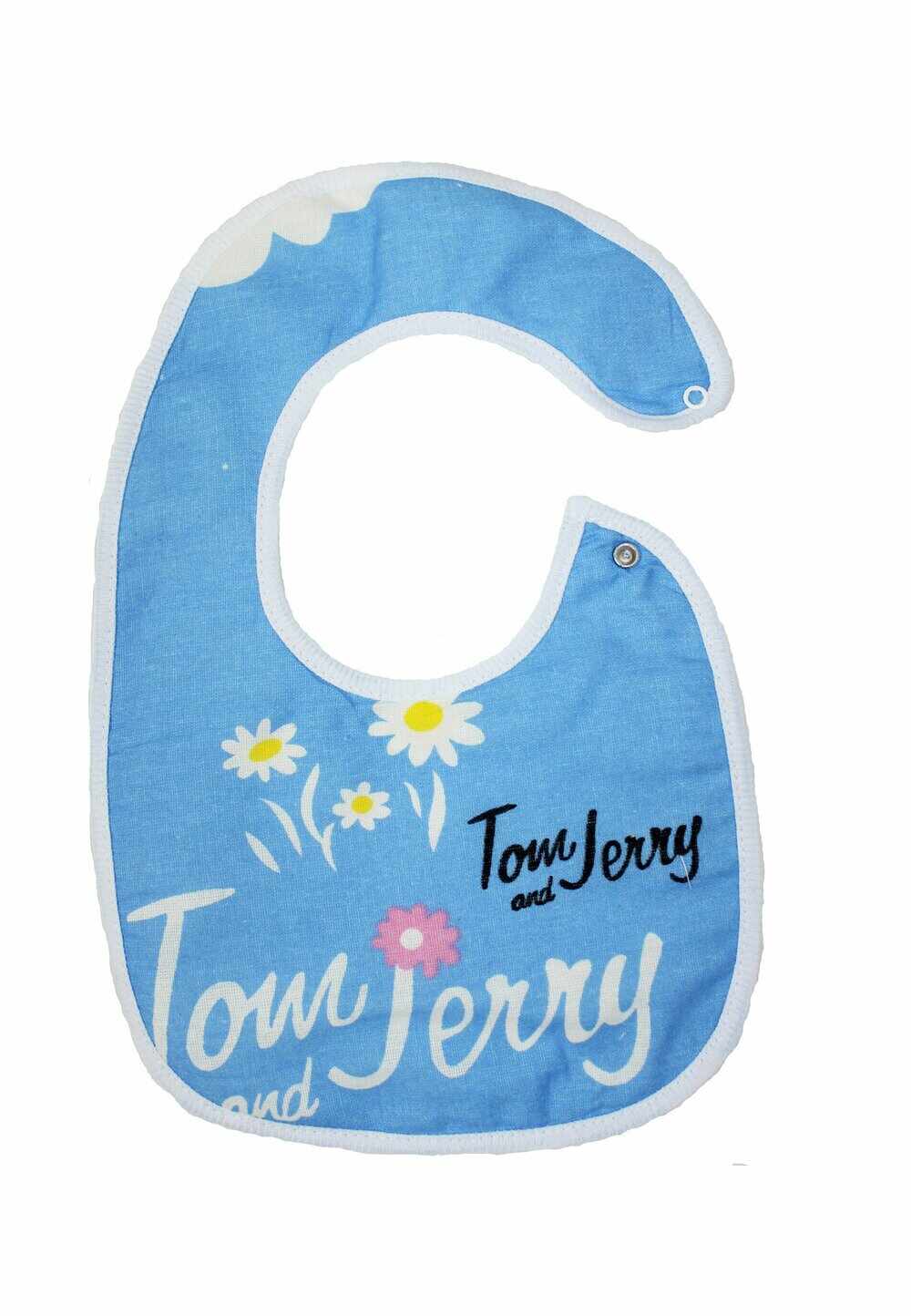 Baveta bebe, Tom and Jerry, albastra, 0-6 luni