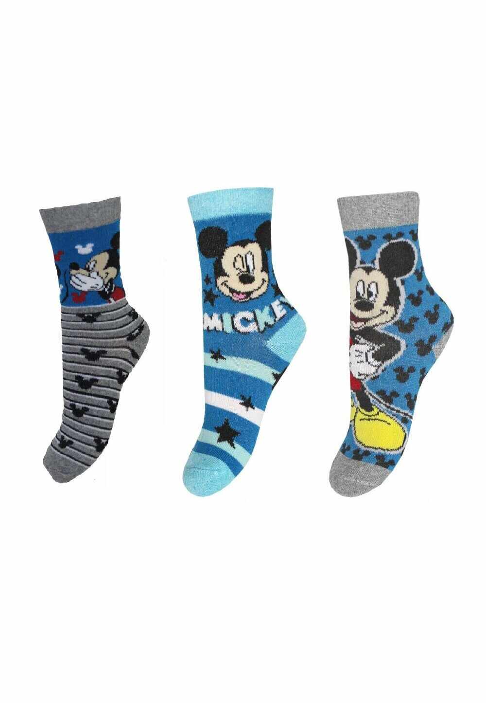 Set 3 sosete, Mickey Mouse, albastre