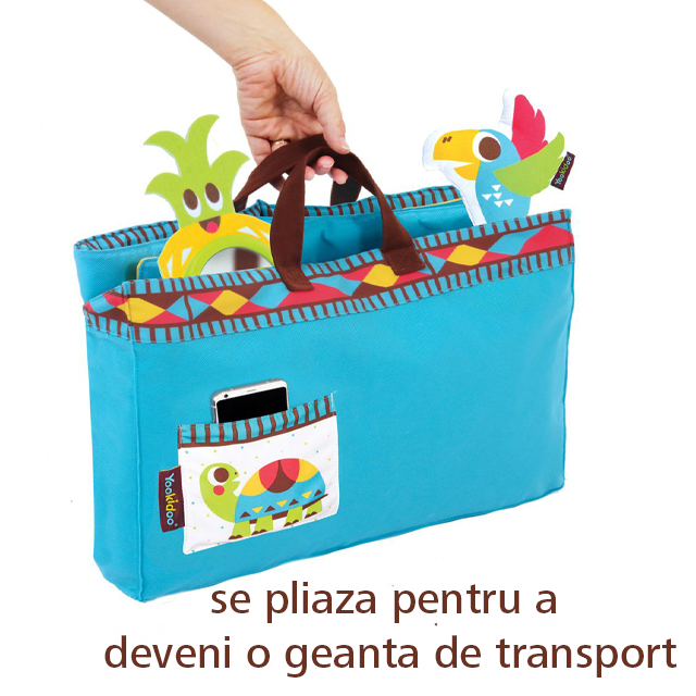 Covoras de joaca Fiesta pliabil, transformabil in geanta pentru transport Yookidoo 0-12 luni