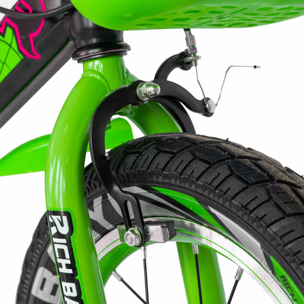 Bicicleta baieti 3-5 ani 14 inch Frane C-Brake Rich Baby CSR14WTB negru cu verde