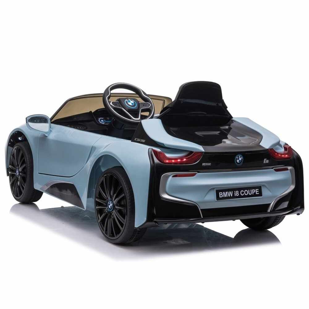 Masinuta electrica cu roti EVA si deschidere usi BMW I8 Coupe Albastru