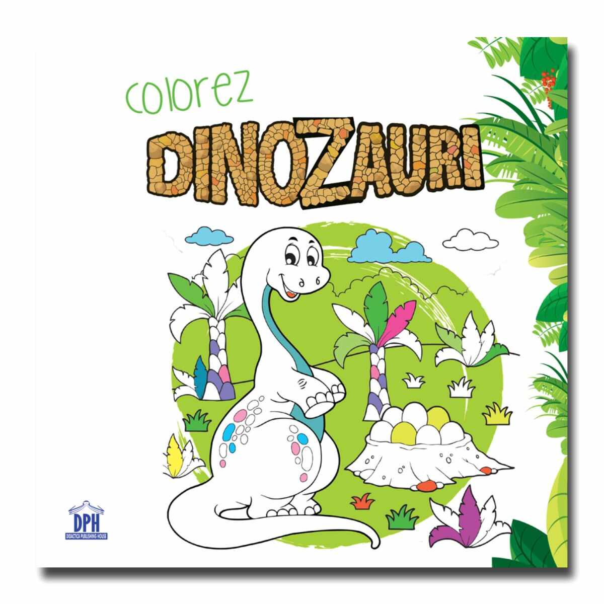Colorez dinozauri, carte de colorat