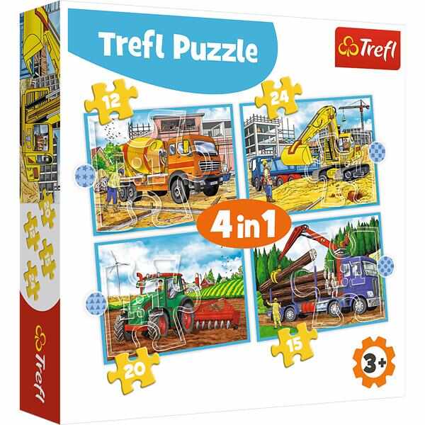 Puzzle - Utilaje constructii 4in1 | Trefl