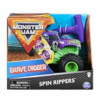 Figurina Monster Jam Seria Spin Rippers 1:43, Grave Digger