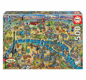 Puzzle Paris Map, 500 piese