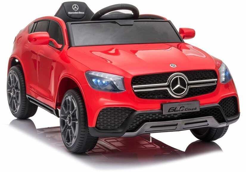 Masinuta electrica cu roti din cauciuc si scaun piele Mercedes-Benz GLC Coupe Red