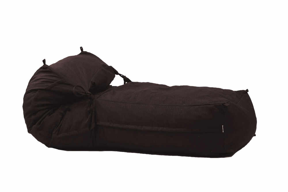 Fotoliu Pufrelax Yoga XL Dark Chocolate Gama Premium Textil umplut cu fulgi de burete memory mix