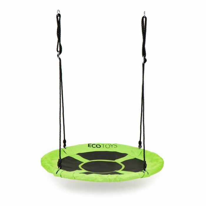 Leagan pentru copii rotund tip cuib de barza suspendat 100 cm Ecotoys MIR6001 verde