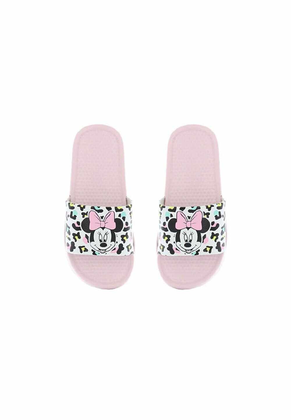 Papuci, Minnie Mouse, roz cu alb