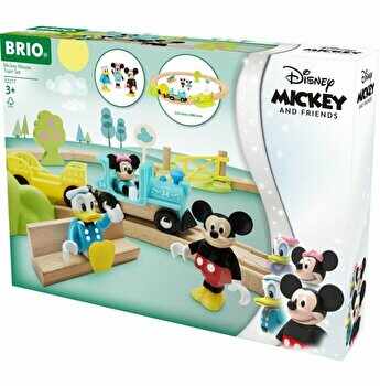Set din lemn Brio - Tren Mickey Mouse