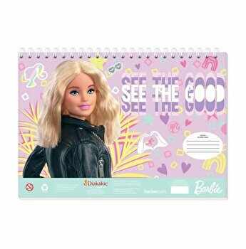 Bloc desen Barbie, cu autocolante si sablon