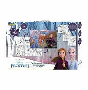 Puzzle de colorat Frozen II, 24 piese