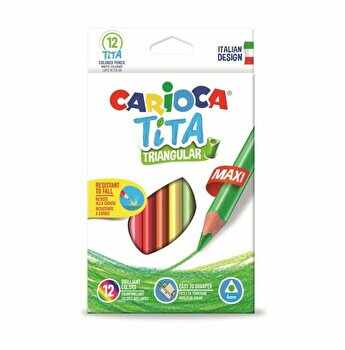 Creioane colorate Carioca Tita Maxi, 12 culori