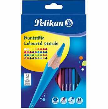 Creioane colorate lacuite, hexagonale, 36 culori