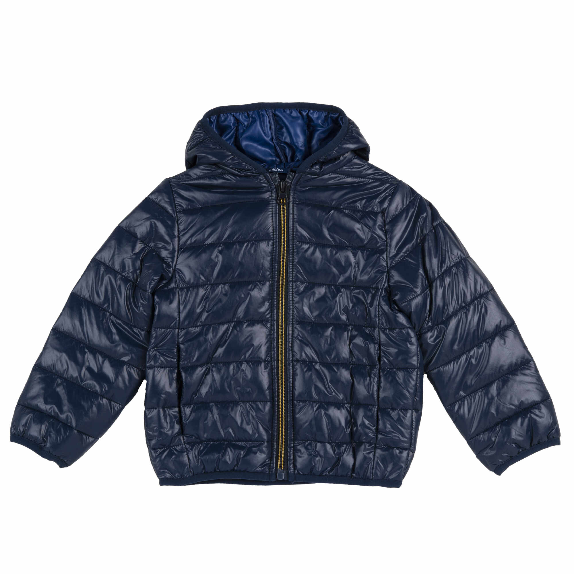Jacheta copii matlasata Chicco, gluga, albastru inchis, 87559