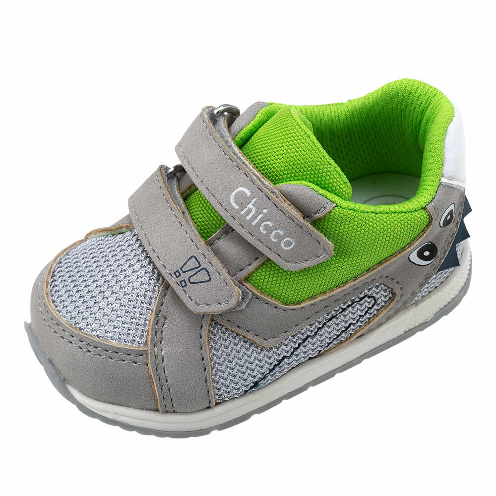 Pantofi sport copii Chicco Greco, gri cu model, 65657