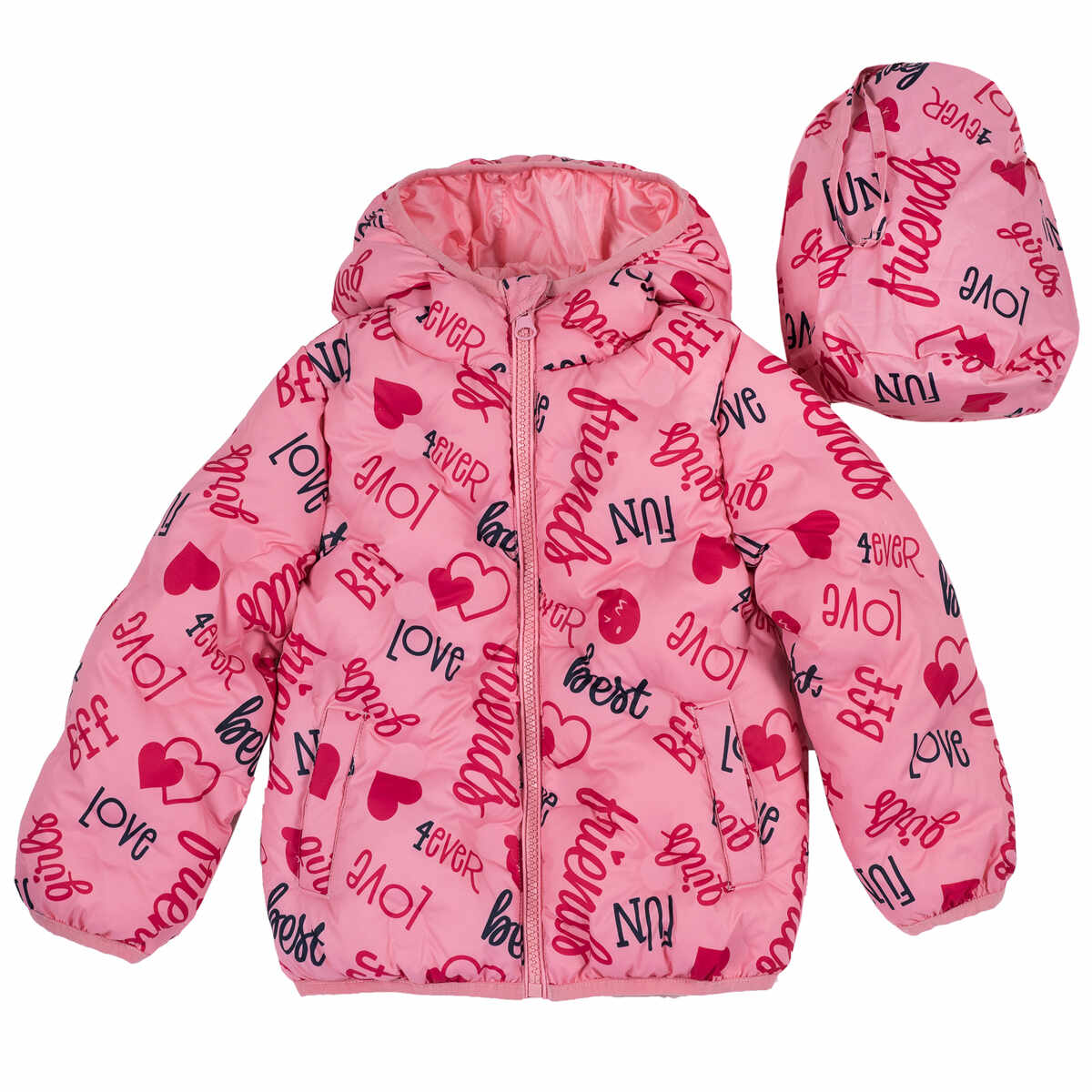 Jacheta copii Chicco, impermeabila si matlasata, roz, 87410 