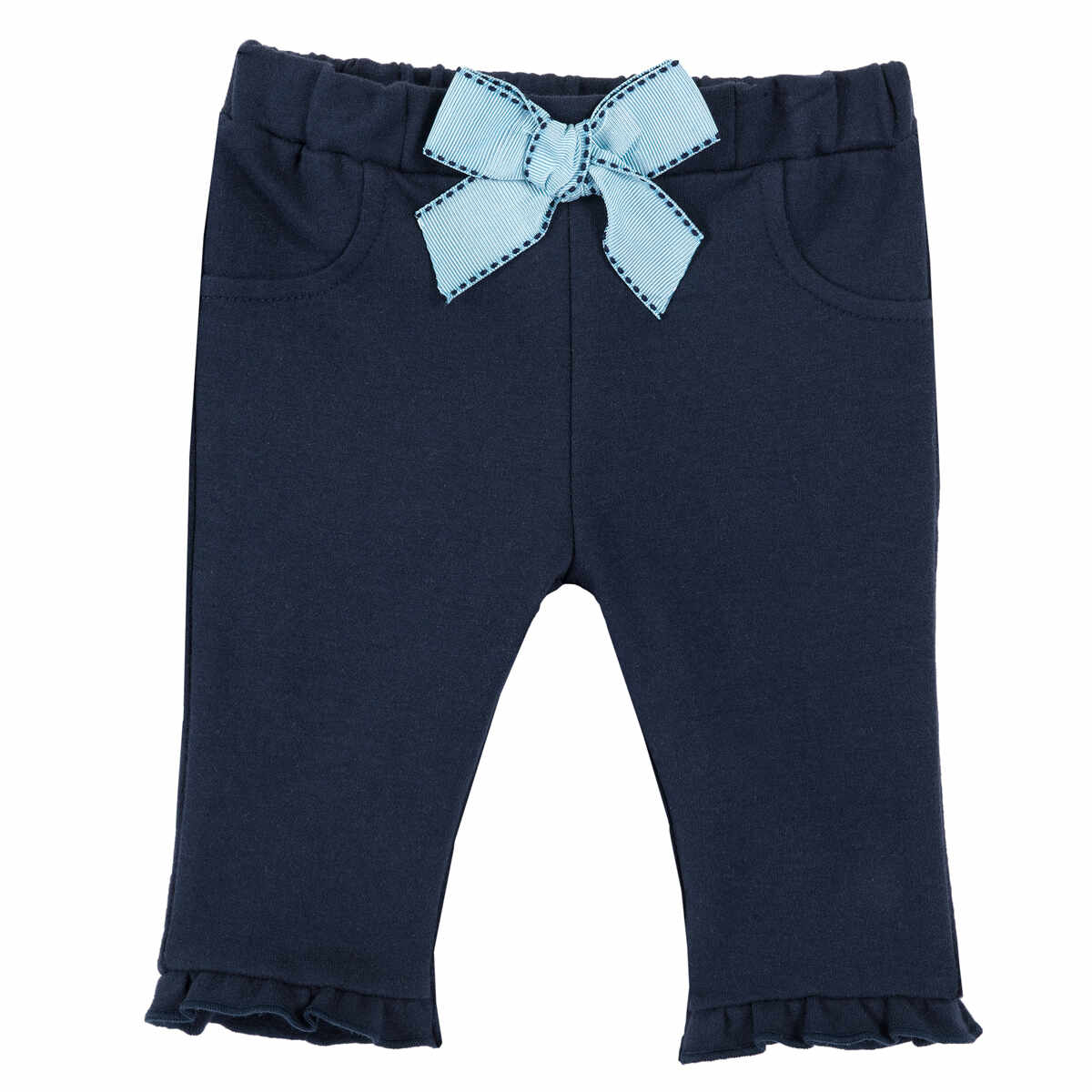 Pantaloni lungi copii Chicco, jerse elastic, fundita turcoaz, 25850
