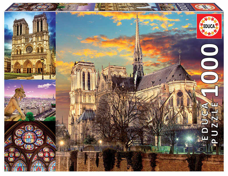 Puzzle 1000 piese - Notre Dame Collage | Educa