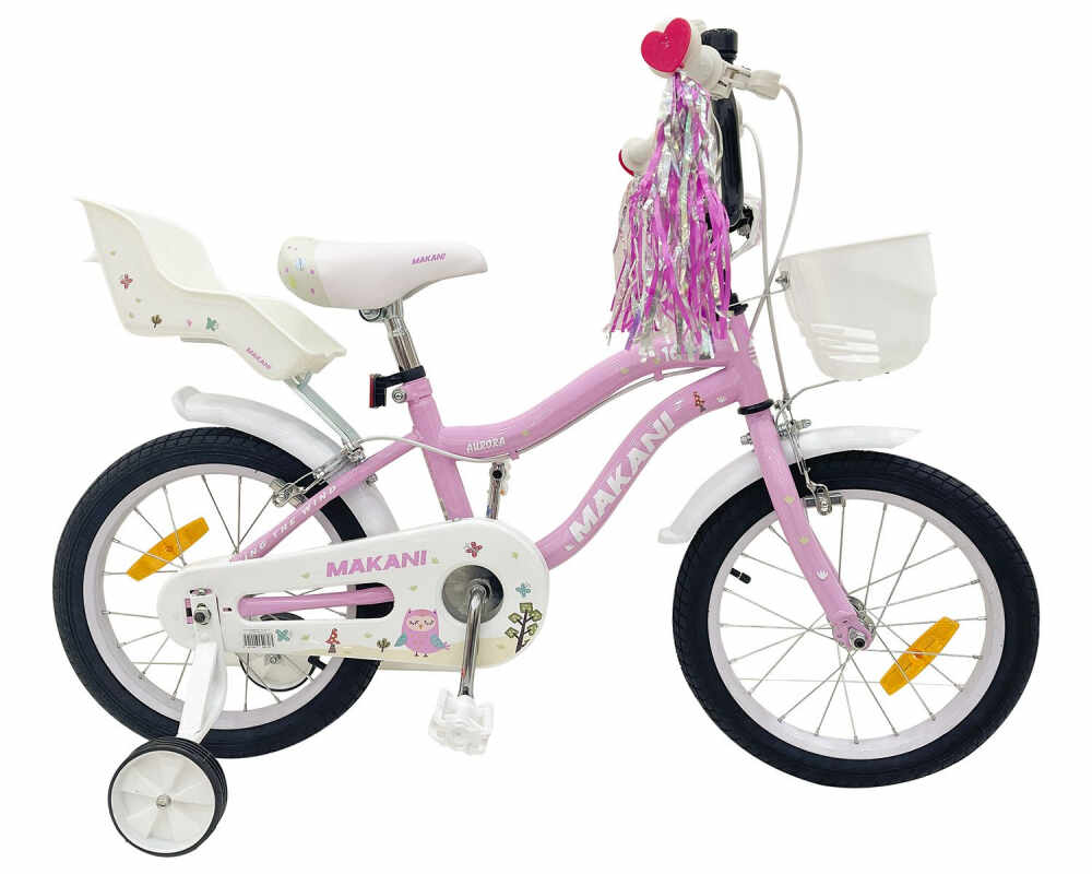 Bicicleta 16 inch Makani cu roti ajutatoare Aurora Pink