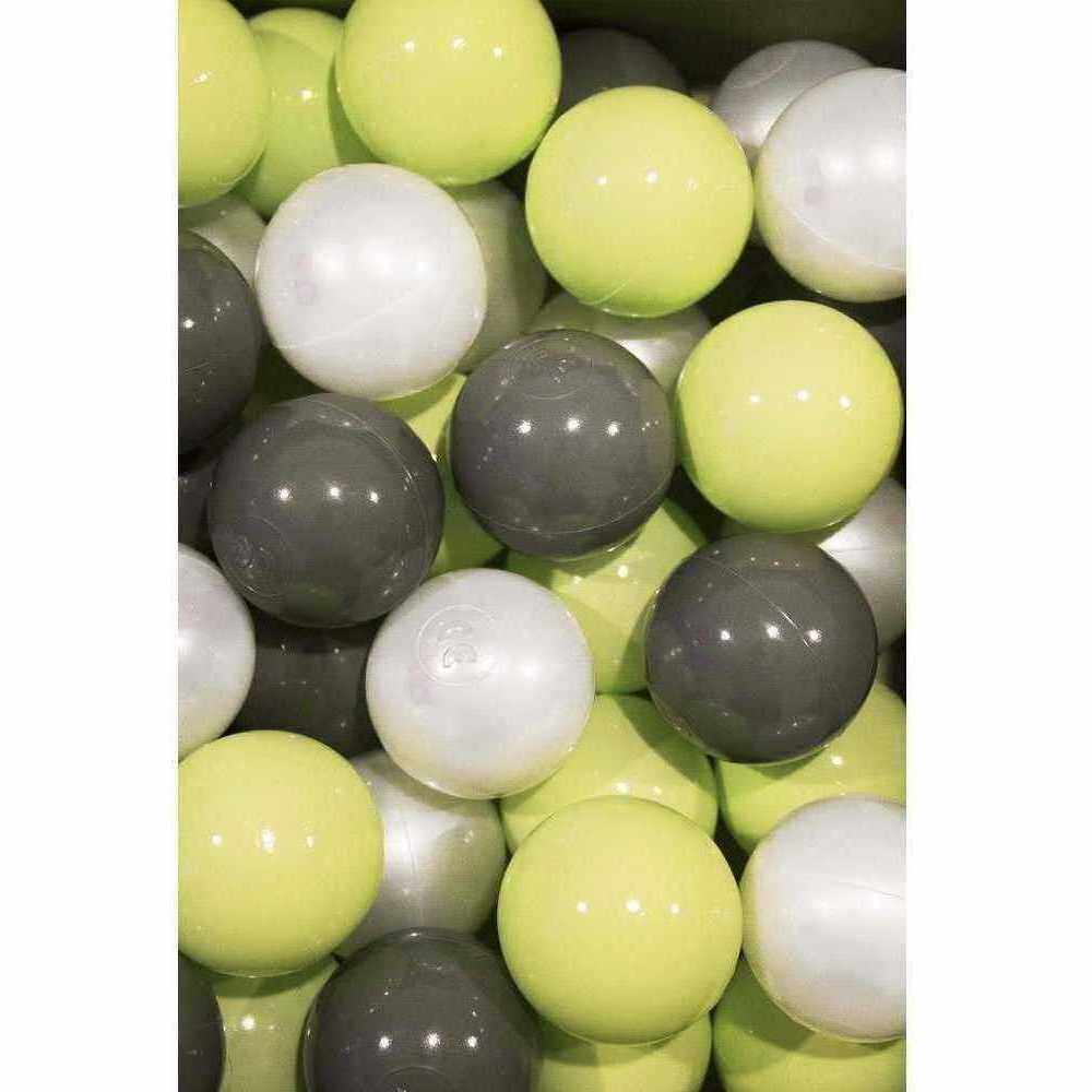 Set 200 bile din plastic colorate alb verde gri 7 cm Flumi