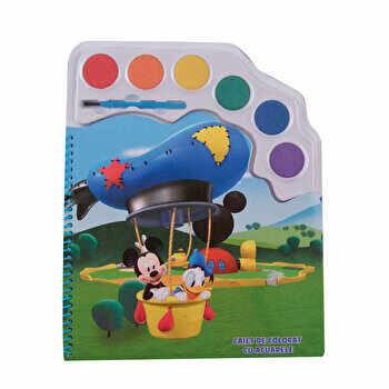 Set caiet de colorat si acuarele Mickey