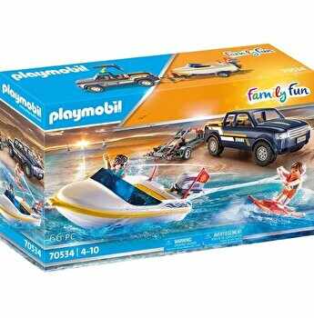 Playmobil Family Fun - Camion cu barca de viteza