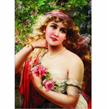 Puzzle Gold - Emile Vernon: Young Lady with Rose, 1000 piese