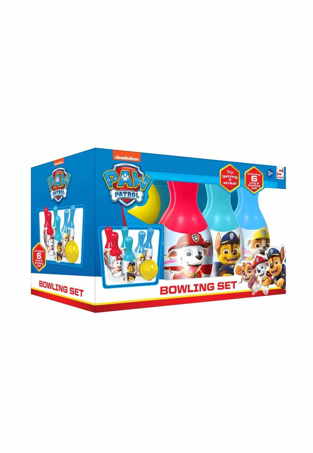 Bowling set, Paw Patrol, multicolor, 6 piese