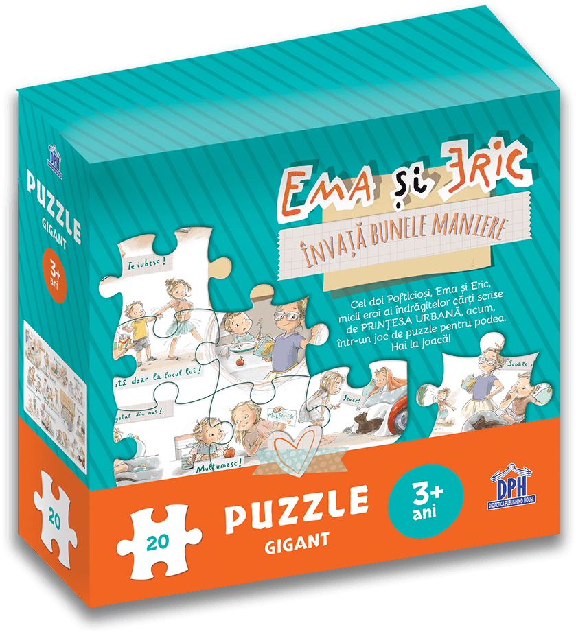 Puzzle 20 piese - Ema si Eric invata bunele maniere | Didactica Publishing House