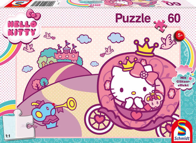 Puzzle 60 de piese - Princess Kitty with Glitter-Effect | Schmidt