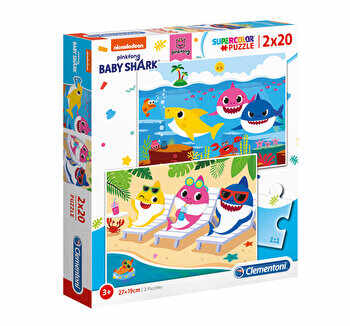Puzzle Baby Shark, 2 x 20 piese