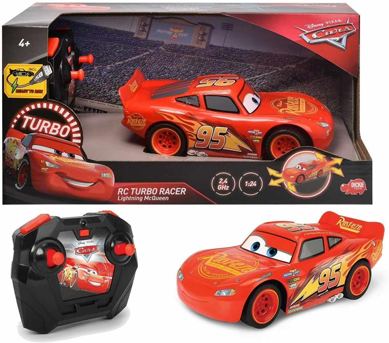 Masina cu radiocomanda - Disney Cars: RC Turbo Racer - Lightning McQueen | Dickie Toys